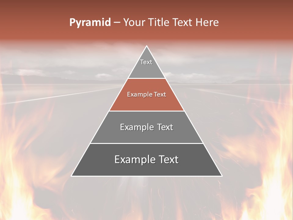 A Road With A Lot Of Fire On It PowerPoint Template