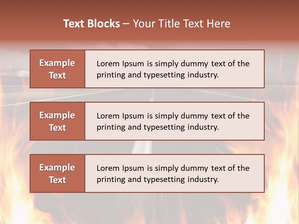 A Road With A Lot Of Fire On It PowerPoint Template