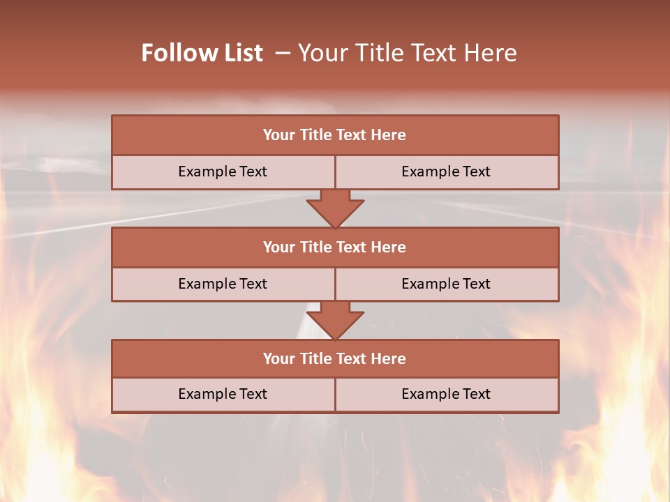 A Road With A Lot Of Fire On It PowerPoint Template