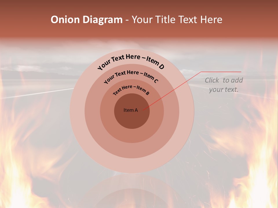 A Road With A Lot Of Fire On It PowerPoint Template