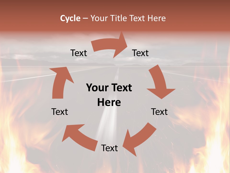 A Road With A Lot Of Fire On It PowerPoint Template