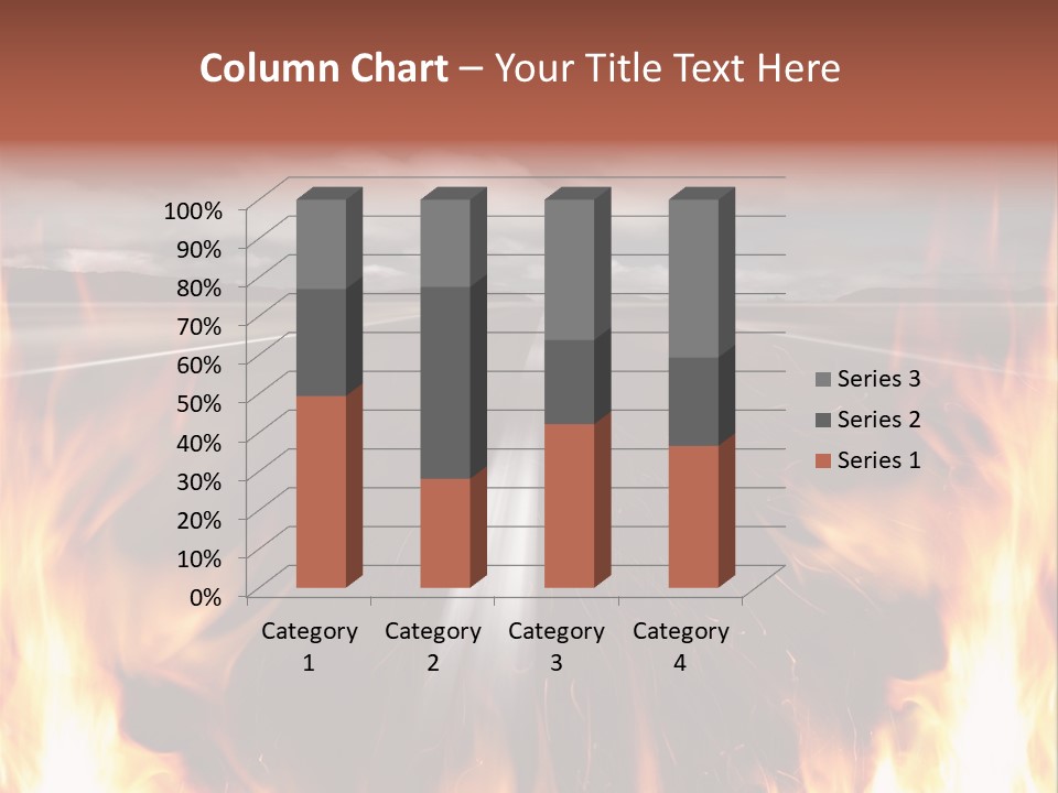 A Road With A Lot Of Fire On It PowerPoint Template