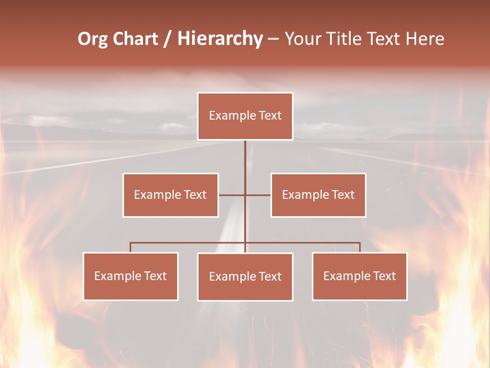A Road With A Lot Of Fire On It PowerPoint Template