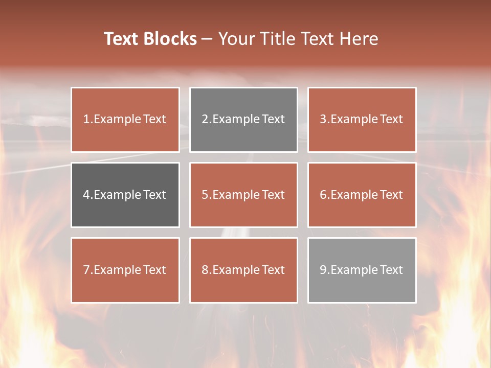 A Road With A Lot Of Fire On It PowerPoint Template