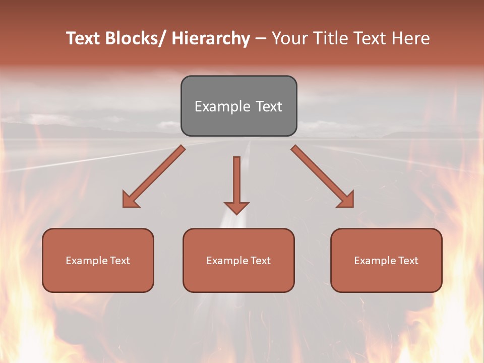 A Road With A Lot Of Fire On It PowerPoint Template