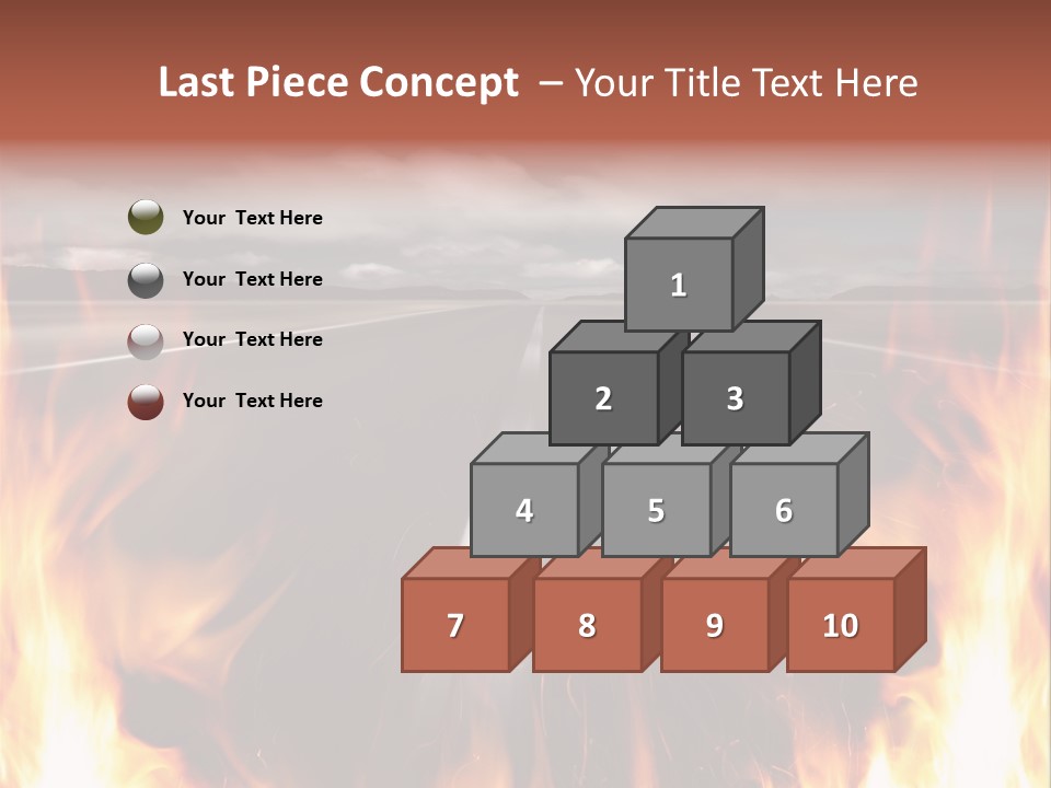 A Road With A Lot Of Fire On It PowerPoint Template