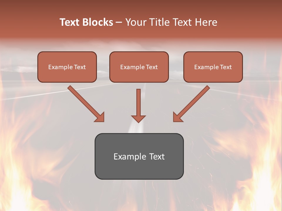 A Road With A Lot Of Fire On It PowerPoint Template