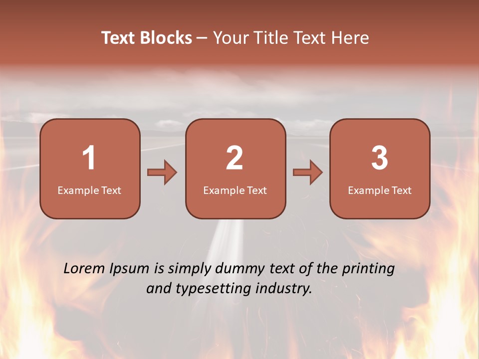 A Road With A Lot Of Fire On It PowerPoint Template