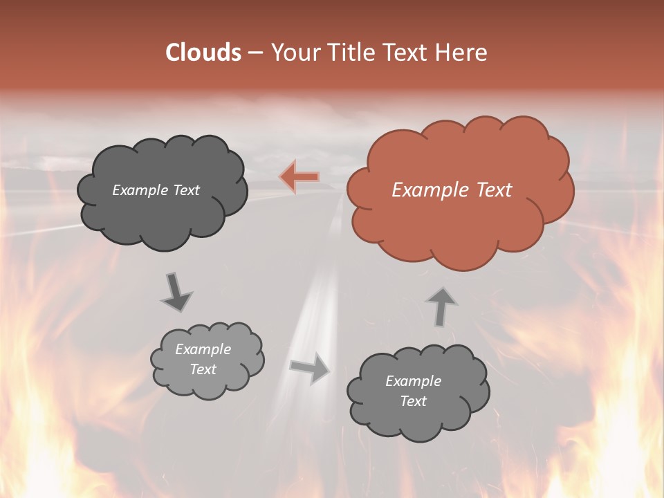 A Road With A Lot Of Fire On It PowerPoint Template