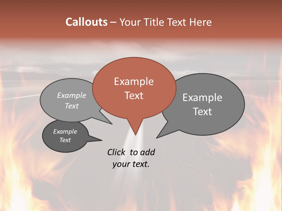 A Road With A Lot Of Fire On It PowerPoint Template