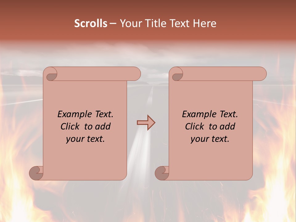 A Road With A Lot Of Fire On It PowerPoint Template