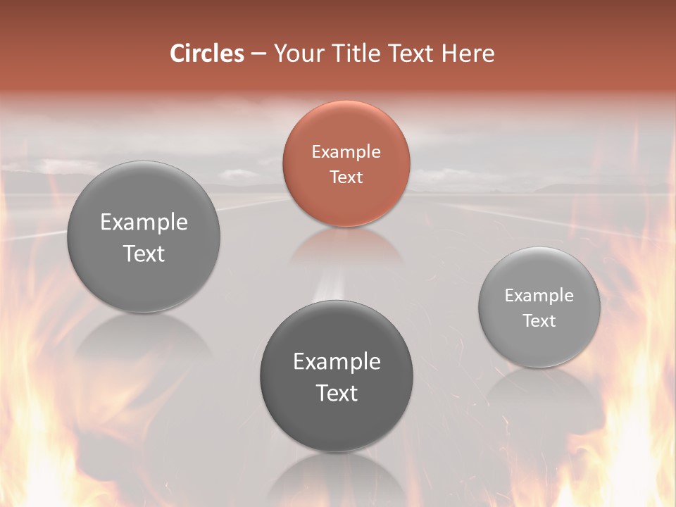 A Road With A Lot Of Fire On It PowerPoint Template