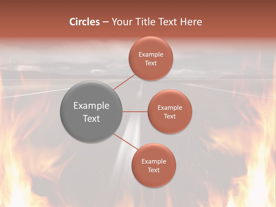 A Road With A Lot Of Fire On It PowerPoint Template
