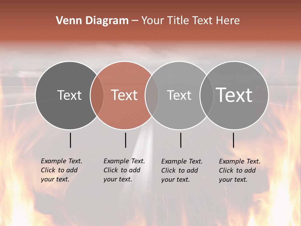 A Road With A Lot Of Fire On It PowerPoint Template