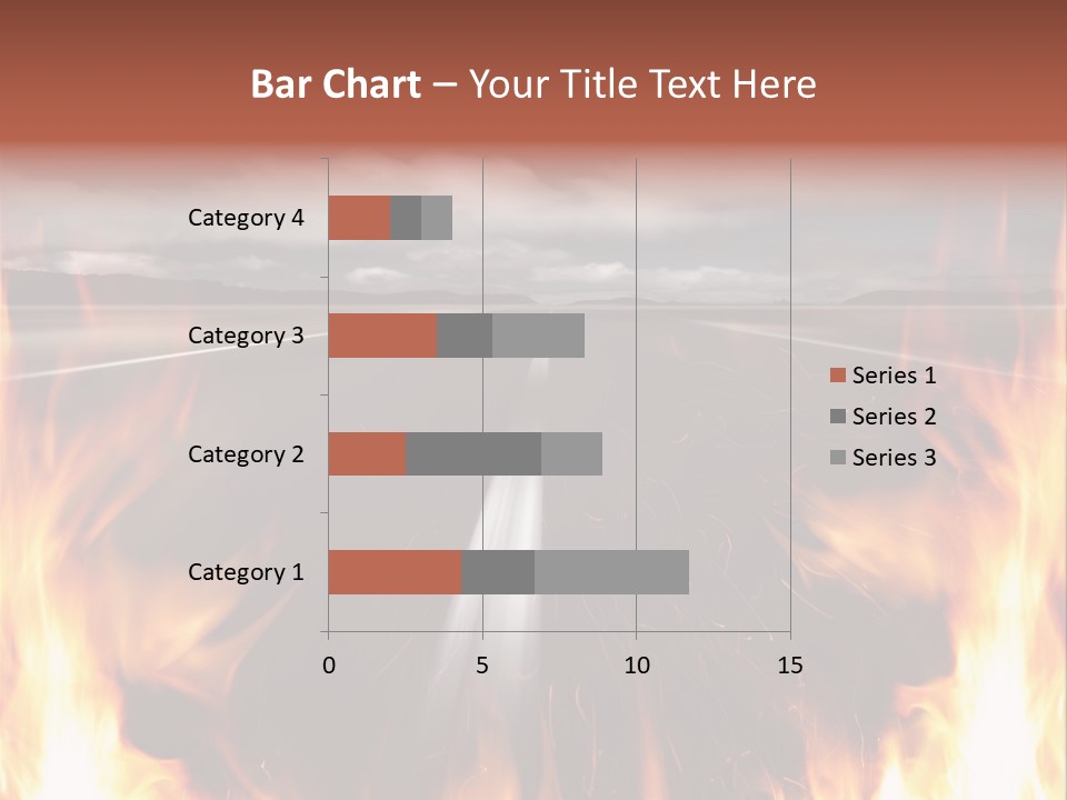 A Road With A Lot Of Fire On It PowerPoint Template