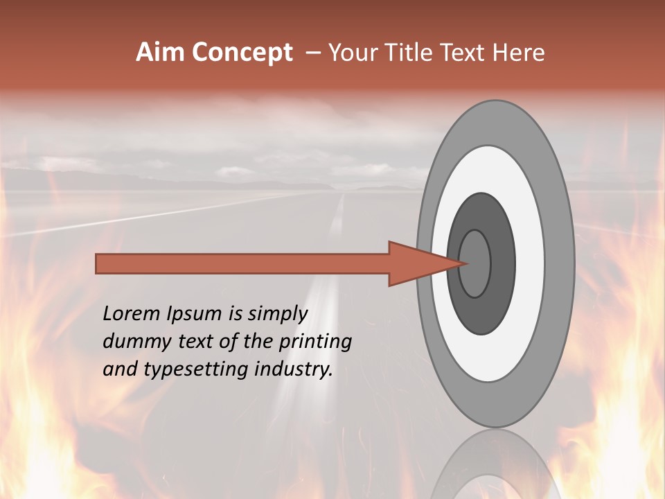 A Road With A Lot Of Fire On It PowerPoint Template