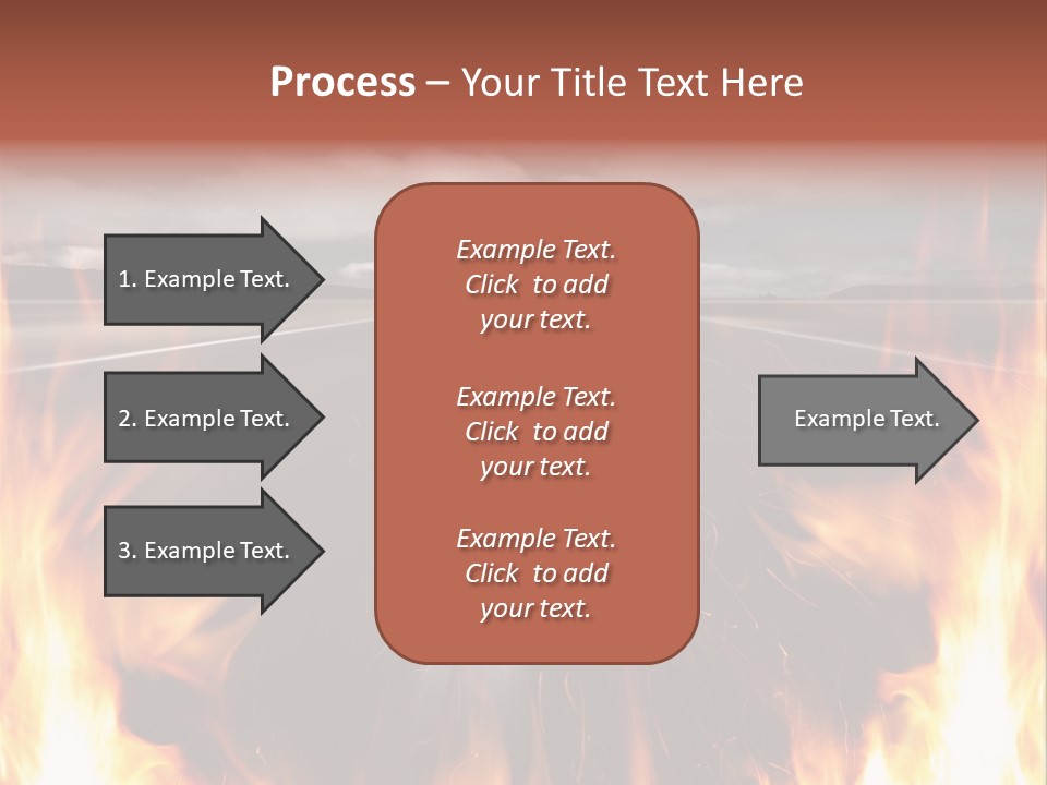 A Road With A Lot Of Fire On It PowerPoint Template