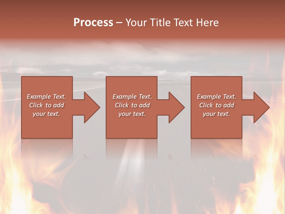 A Road With A Lot Of Fire On It PowerPoint Template
