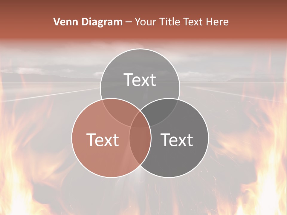 A Road With A Lot Of Fire On It PowerPoint Template