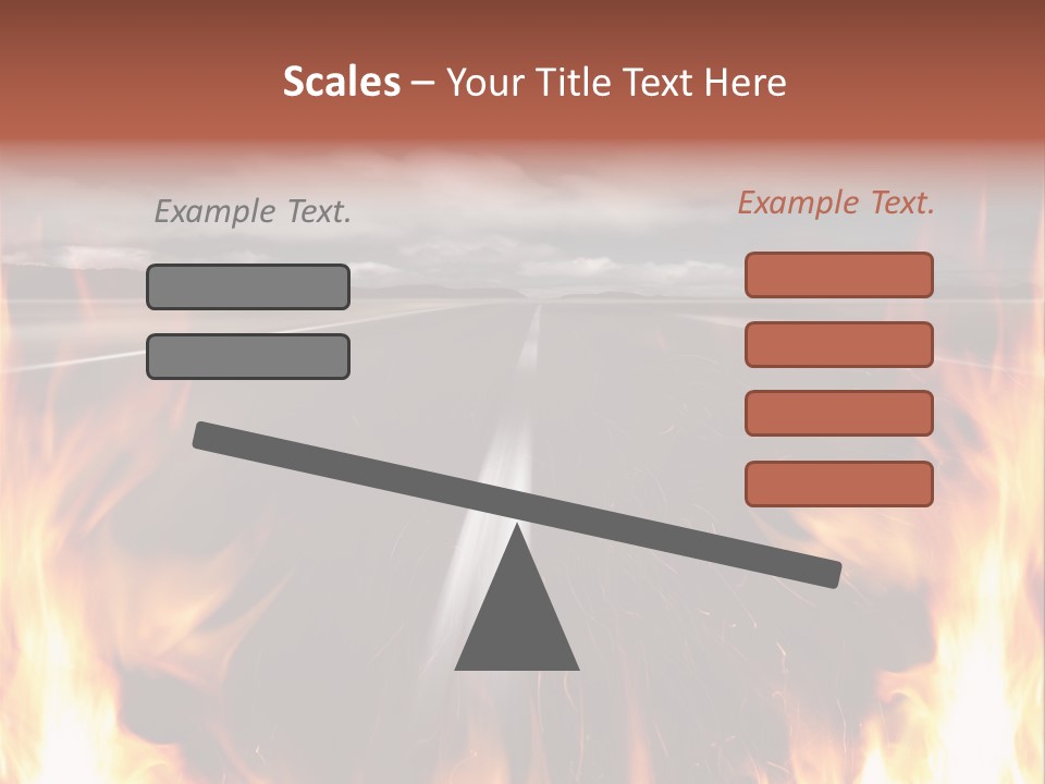 A Road With A Lot Of Fire On It PowerPoint Template