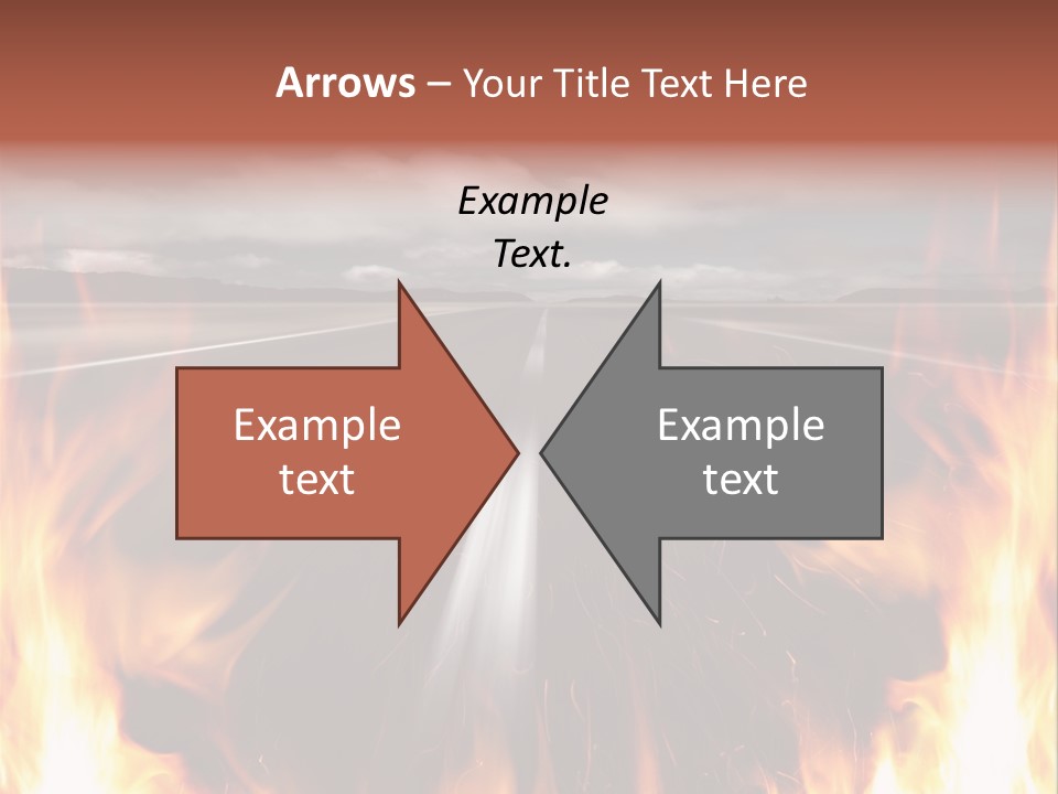 A Road With A Lot Of Fire On It PowerPoint Template