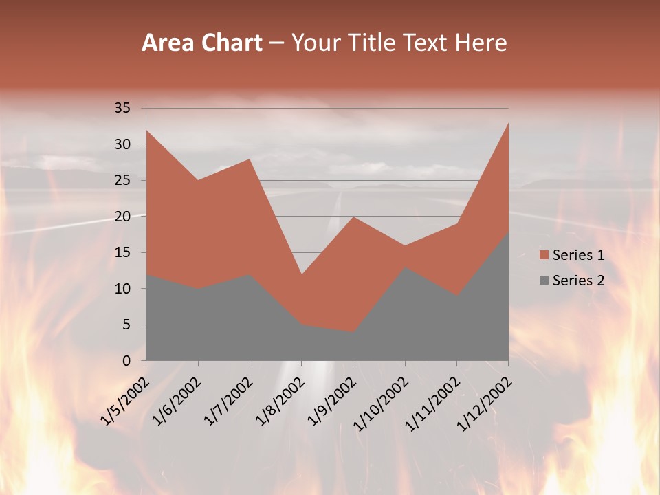 A Road With A Lot Of Fire On It PowerPoint Template