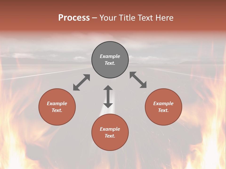 A Road With A Lot Of Fire On It PowerPoint Template
