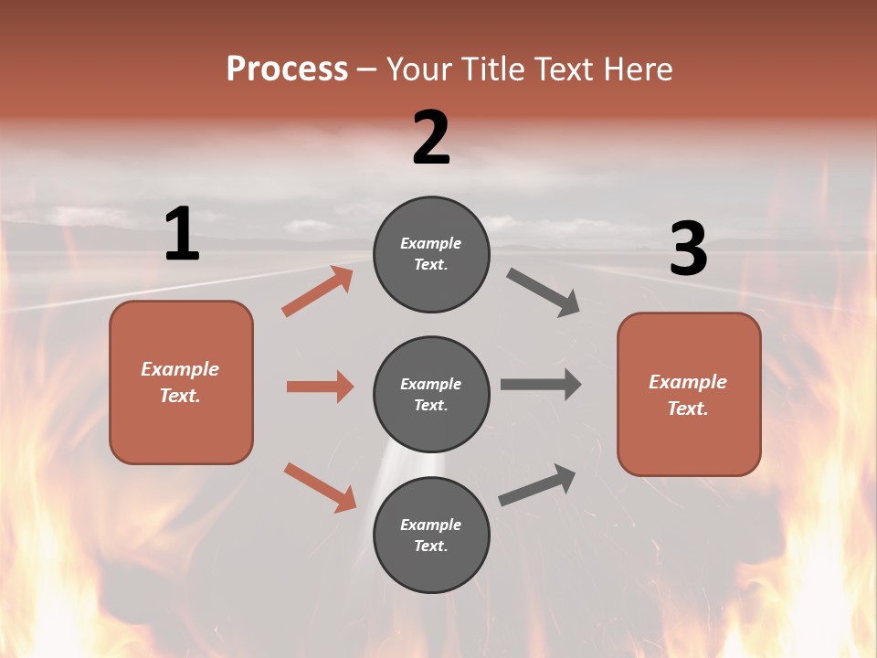 A Road With A Lot Of Fire On It PowerPoint Template