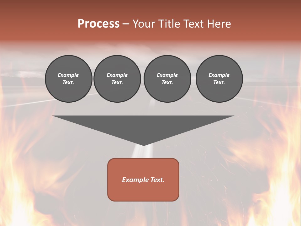 A Road With A Lot Of Fire On It PowerPoint Template