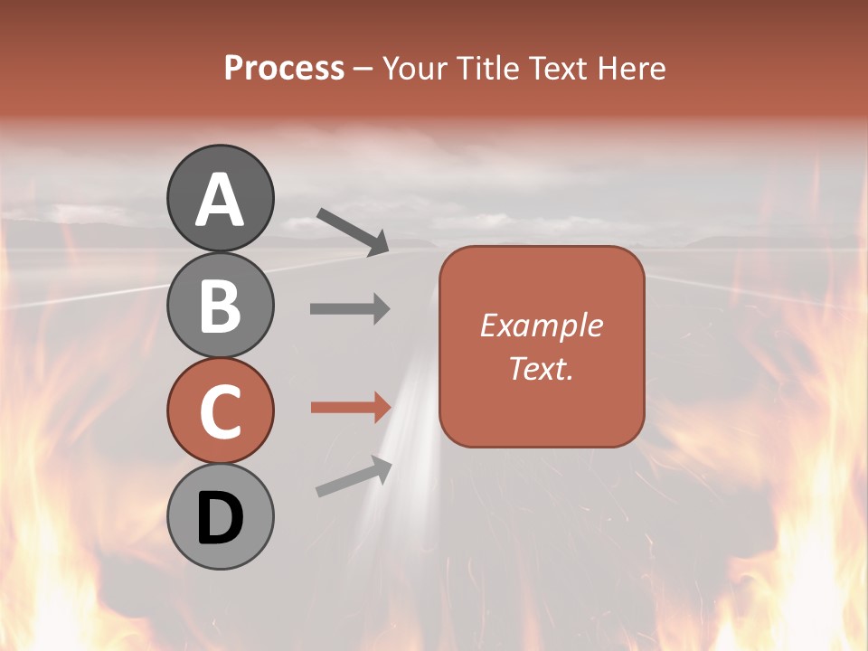 A Road With A Lot Of Fire On It PowerPoint Template