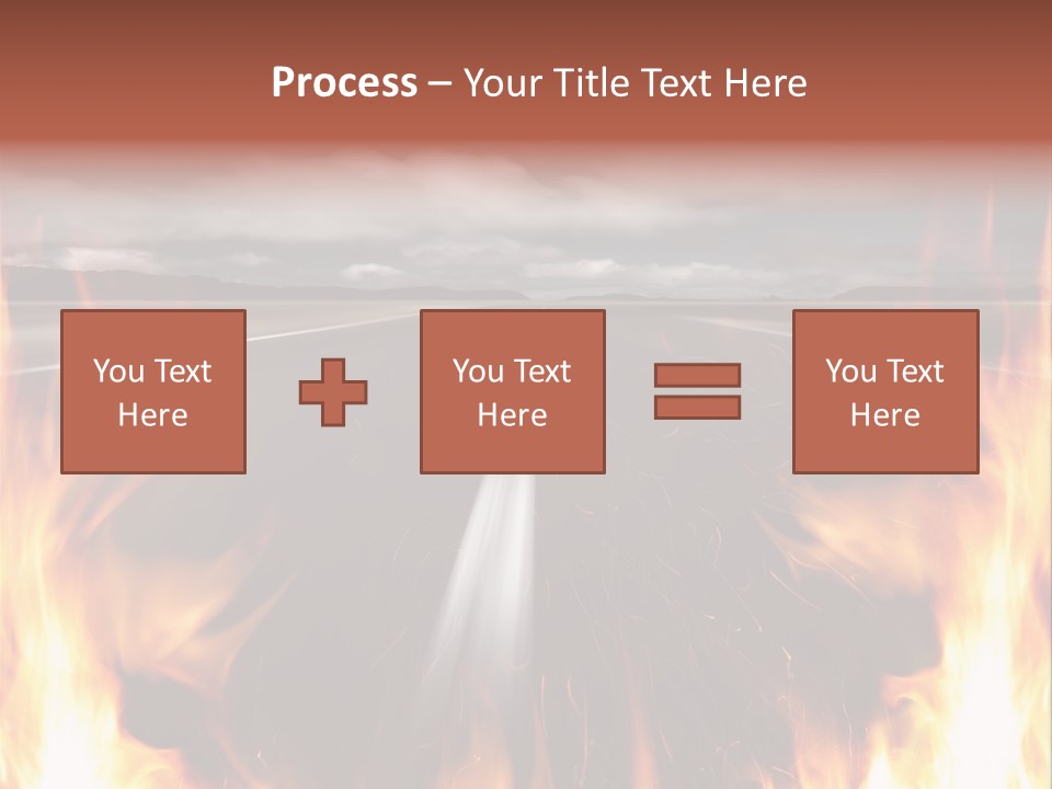 A Road With A Lot Of Fire On It PowerPoint Template