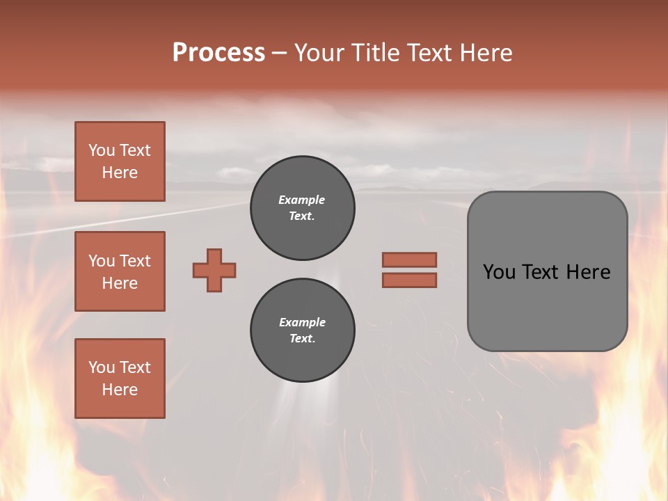 A Road With A Lot Of Fire On It PowerPoint Template
