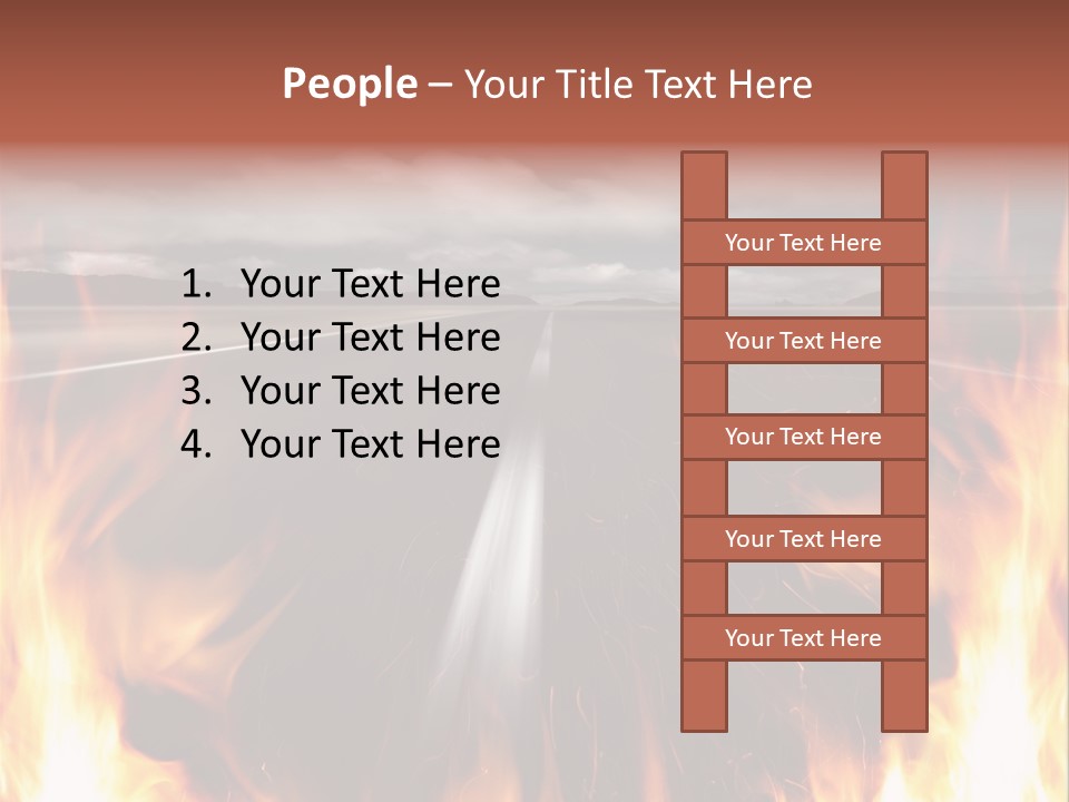 A Road With A Lot Of Fire On It PowerPoint Template