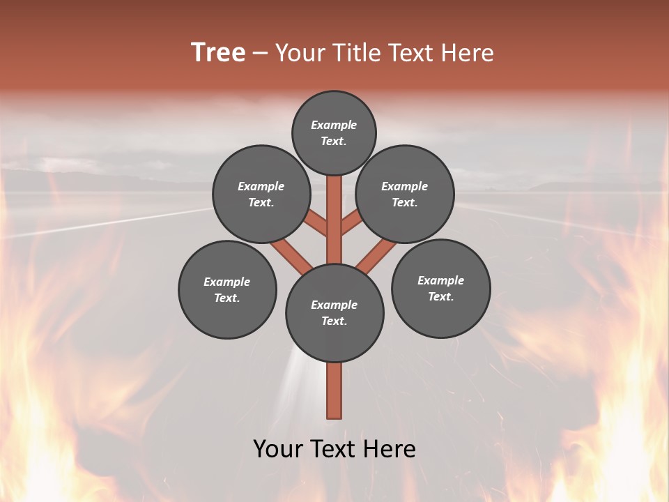 A Road With A Lot Of Fire On It PowerPoint Template