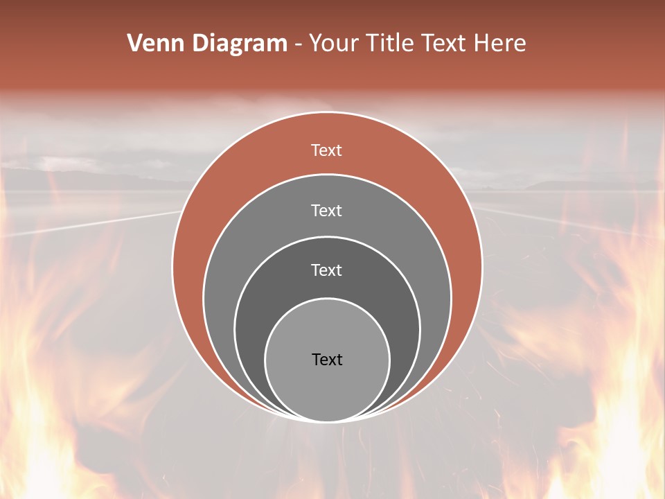 A Road With A Lot Of Fire On It PowerPoint Template