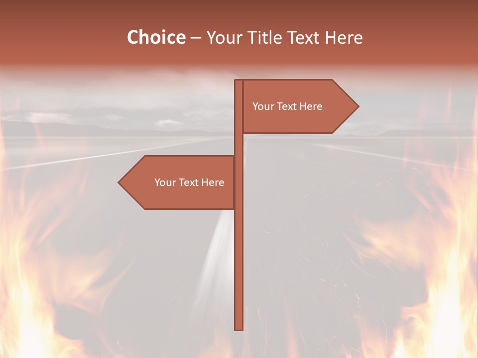A Road With A Lot Of Fire On It PowerPoint Template