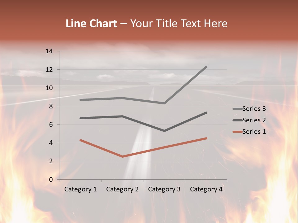 A Road With A Lot Of Fire On It PowerPoint Template
