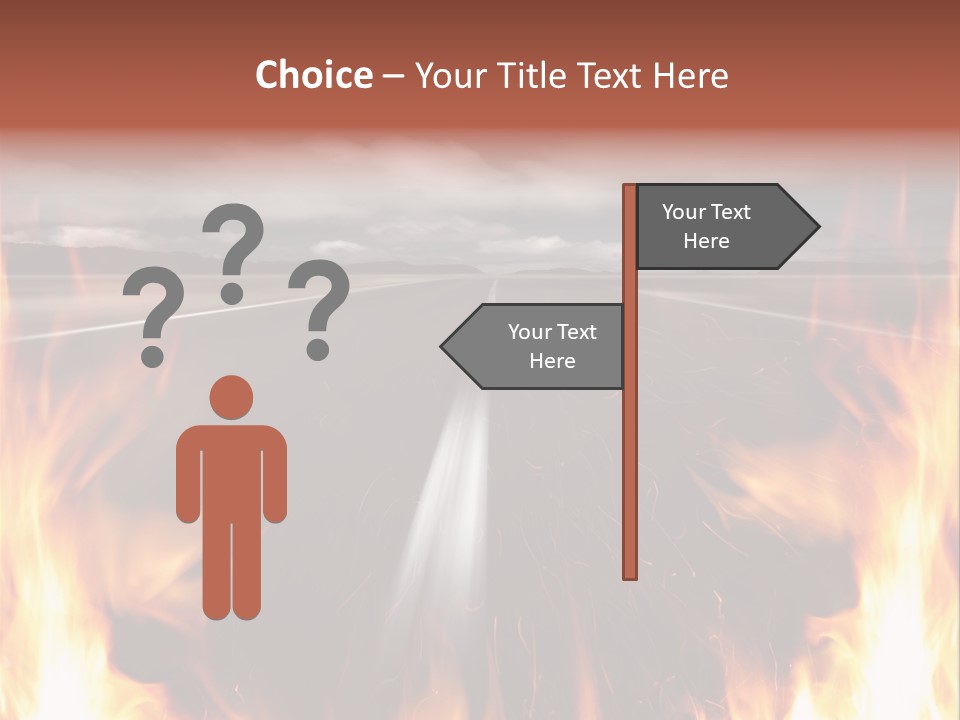 A Road With A Lot Of Fire On It PowerPoint Template