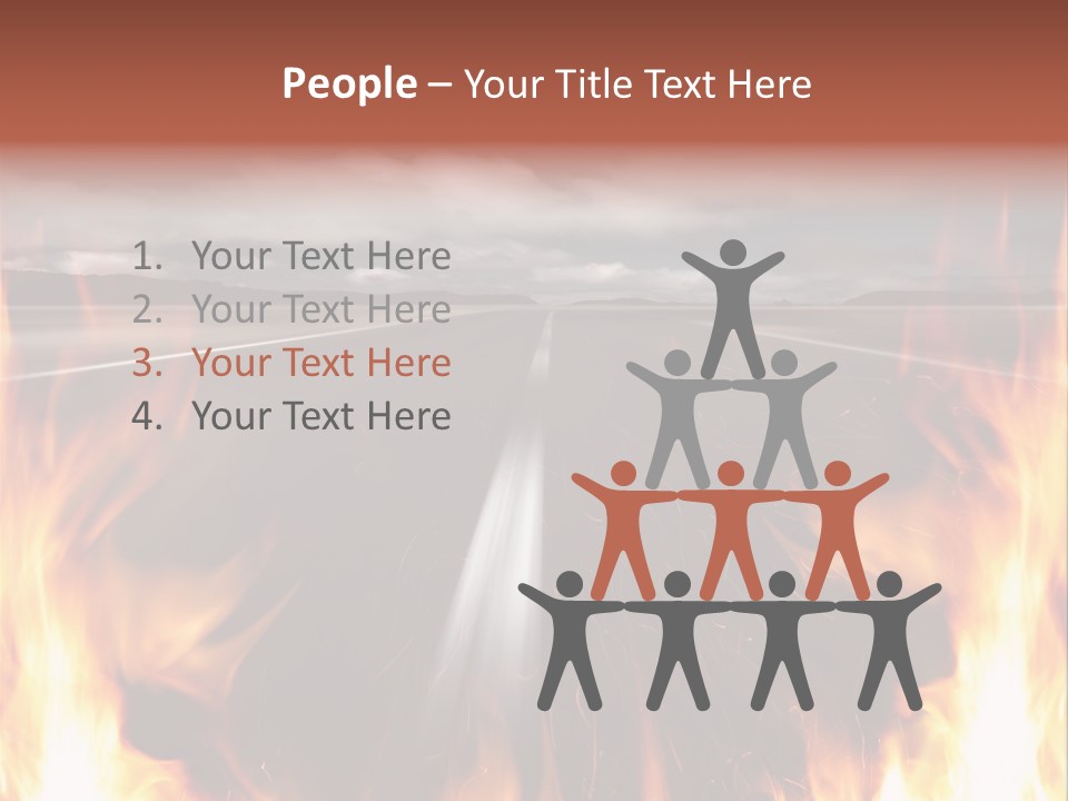 A Road With A Lot Of Fire On It PowerPoint Template