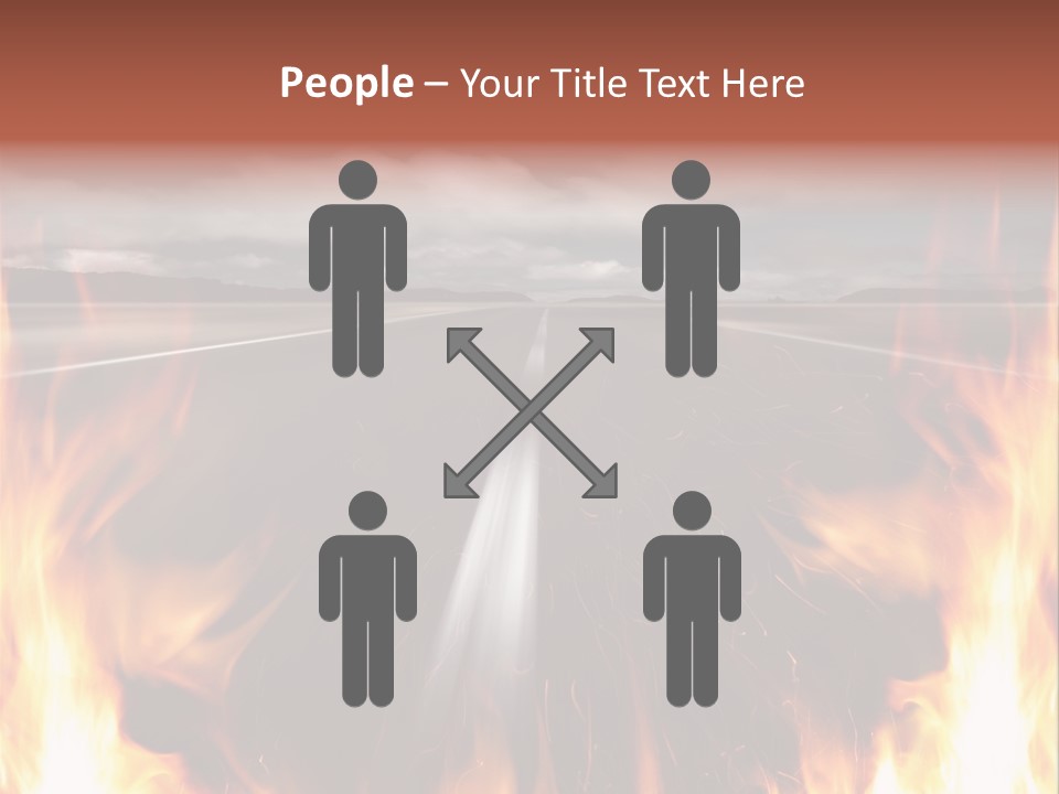 A Road With A Lot Of Fire On It PowerPoint Template