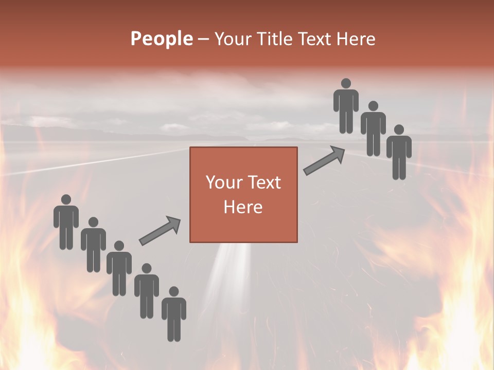 A Road With A Lot Of Fire On It PowerPoint Template