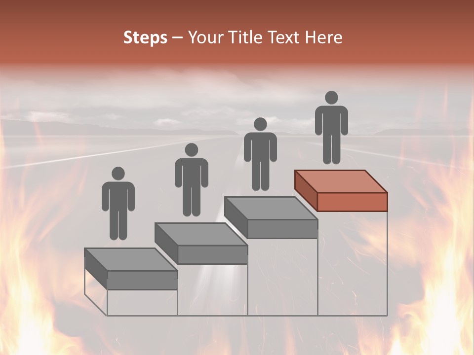 A Road With A Lot Of Fire On It PowerPoint Template