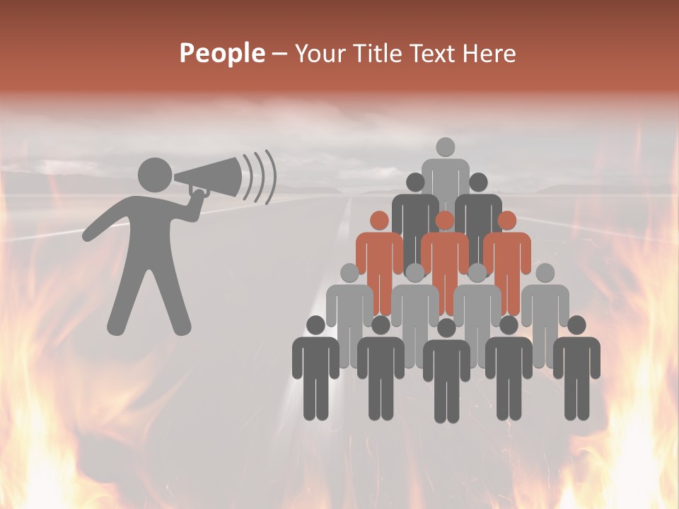 A Road With A Lot Of Fire On It PowerPoint Template