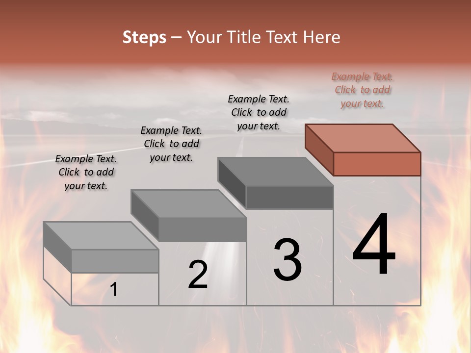 A Road With A Lot Of Fire On It PowerPoint Template