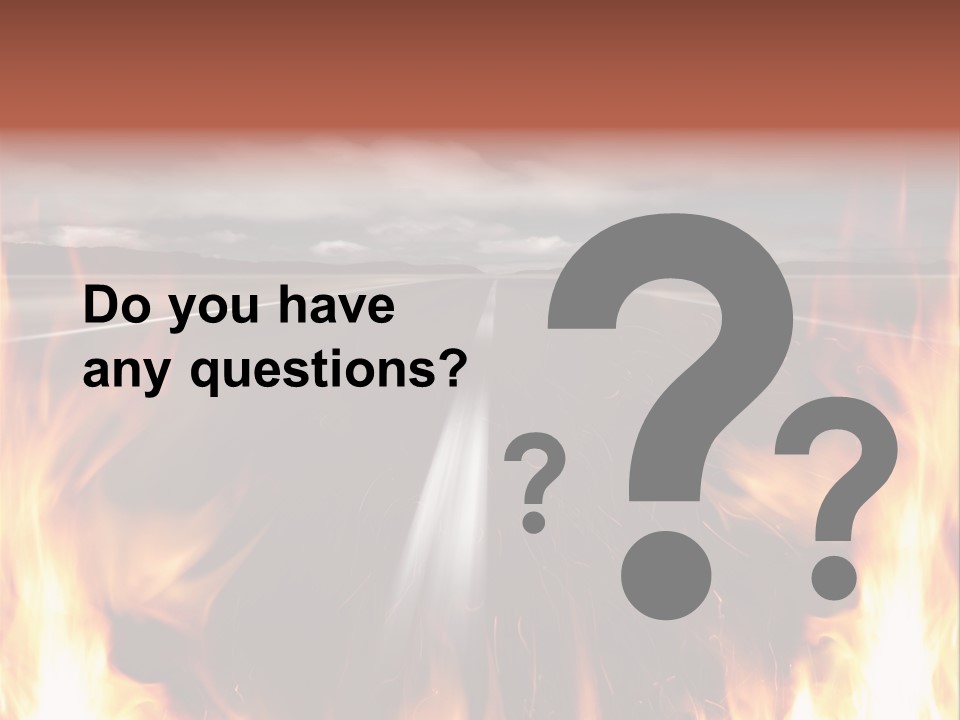 A Road With A Lot Of Fire On It PowerPoint Template