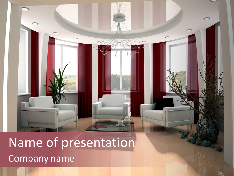 City Relaxation Mansion PowerPoint Template