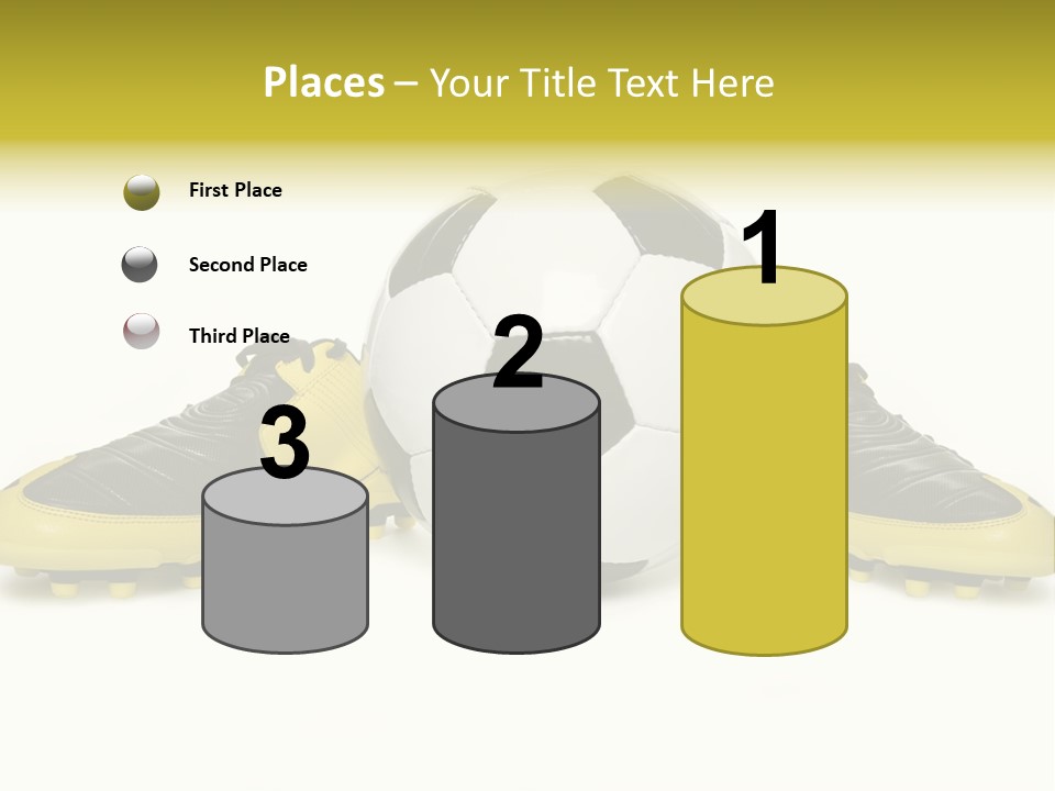 A Soccer Ball Sitting On Top Of A Pair Of Shoes PowerPoint Template