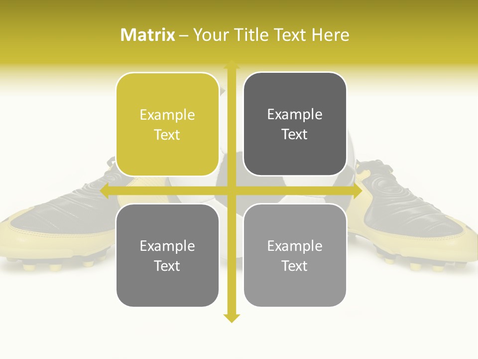 A Soccer Ball Sitting On Top Of A Pair Of Shoes PowerPoint Template