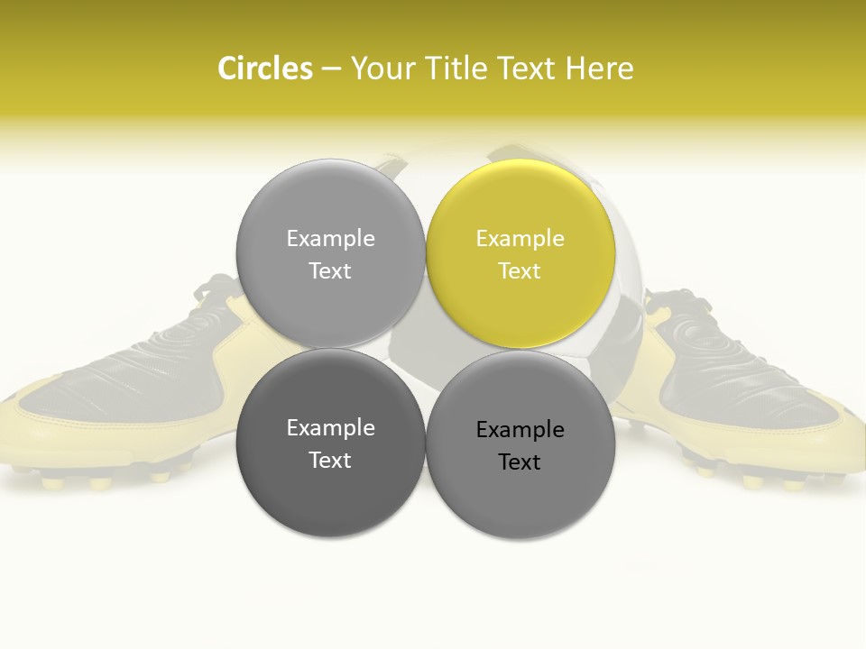 A Soccer Ball Sitting On Top Of A Pair Of Shoes PowerPoint Template