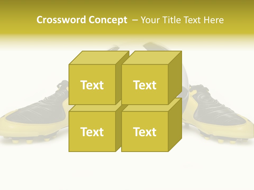 A Soccer Ball Sitting On Top Of A Pair Of Shoes PowerPoint Template